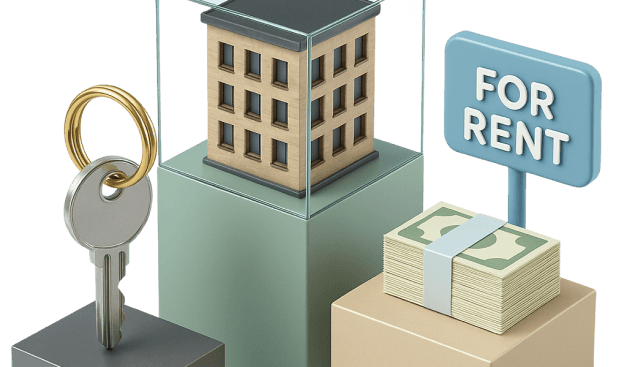 Rent out property hero image with FOR RENT sign