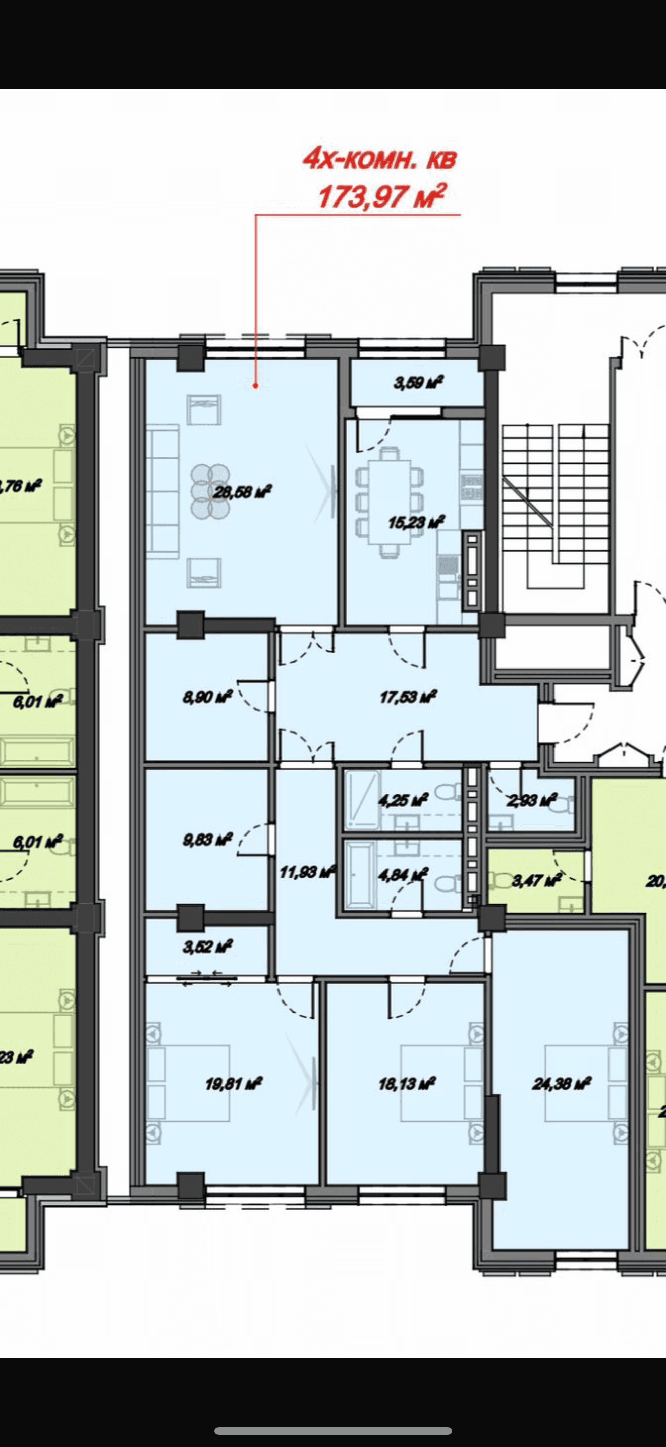 Продажа, Элитка, 174 м2, этаж 12/16, ж/к ЖК Москва(22этажей Манаса/Рыскулова), Сост: Сдан ПСО - фото 1