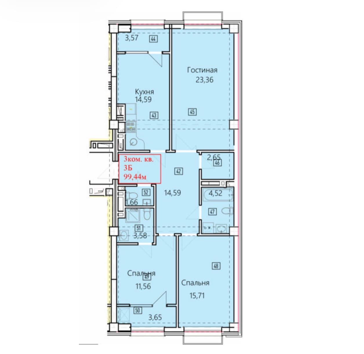 Продажа, Элитка, 3 ком, 99.44 м2, этаж 7/14, ж/к Нью-Йорк сити (New York city), Сост: Строящийся ПСО - фото 1