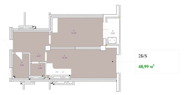 Элитка, 1 ком, 48.99 м2, этаж 12/14, ж/к ЖК Discovery, Сост: Сдан ПСО