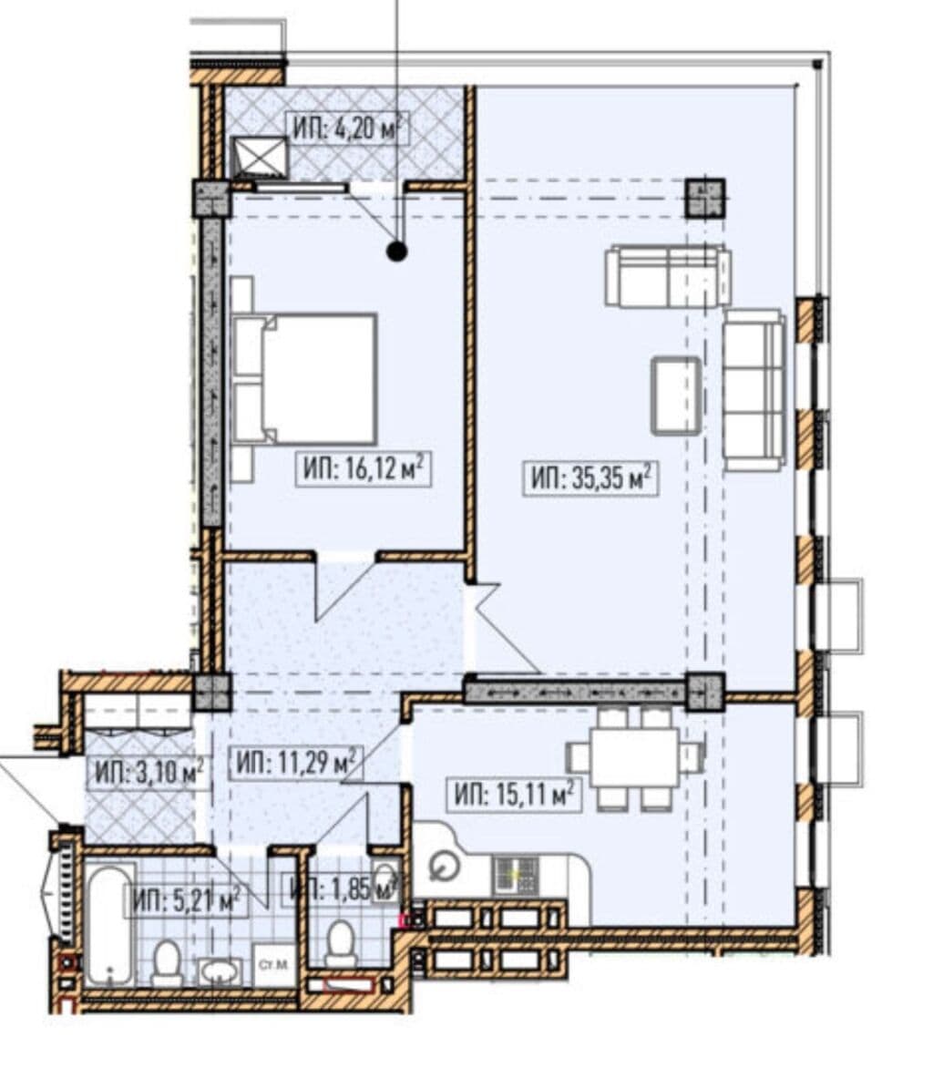 Элитка, 2 ком, 92 м2, этаж 10/16, ж/к Нью-Йорк сити (New York city), Сост: Строящийся ПСО - фото 5