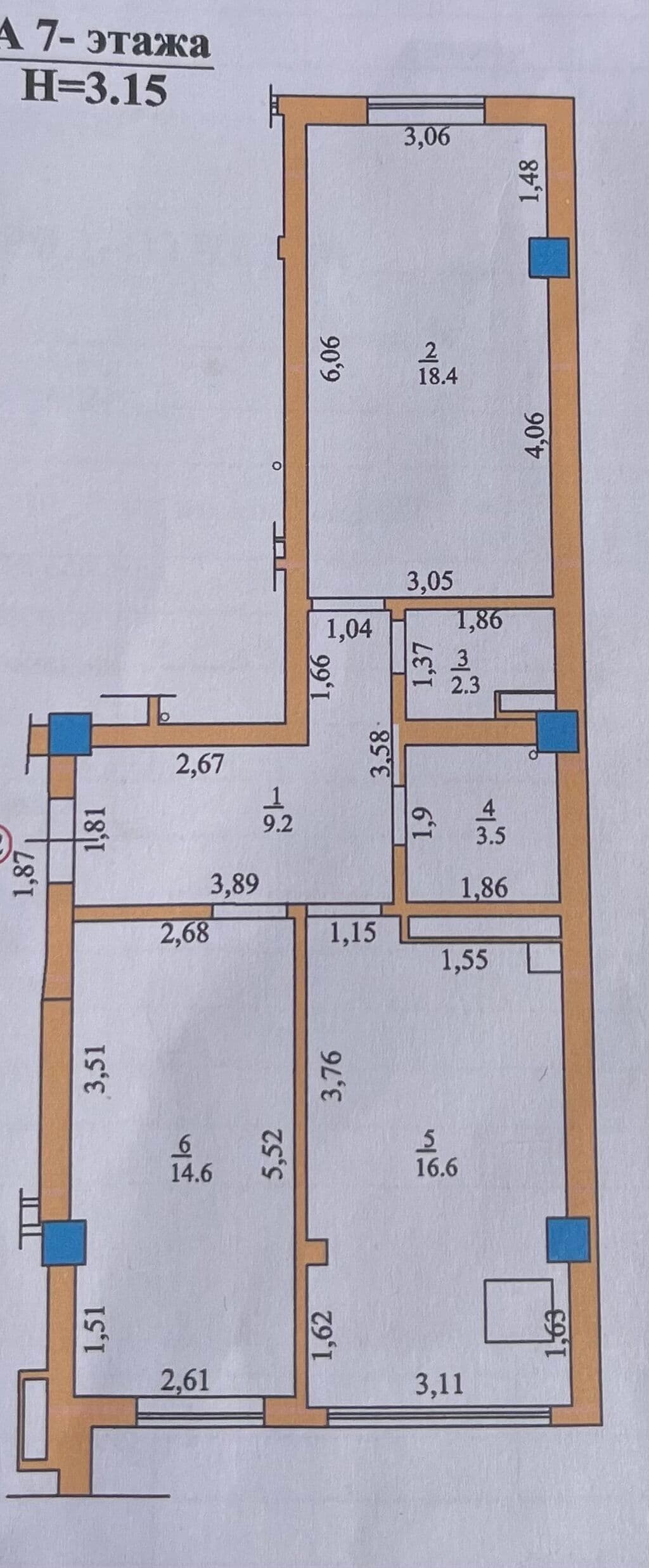 Элитка, 2 ком, 65 м2, этаж 7/9, ж/к Джал-29, Сост: Хорошее - фото 3