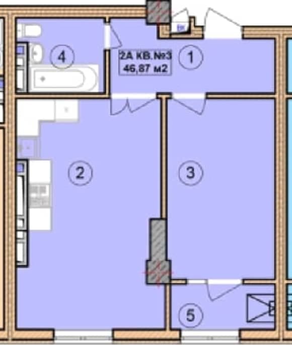 Элитка, 47 м2, этаж 8/12, ж/к Нью Сити( New city), Сост: Строящийся ПСО - фото 2