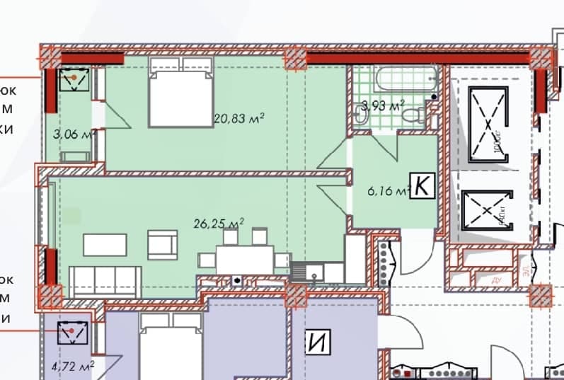 Элитка, 2 ком, 60 м2, этаж 12/14, ж/к Crystal Tower, Сост: Строящийся ПСО - фото 1