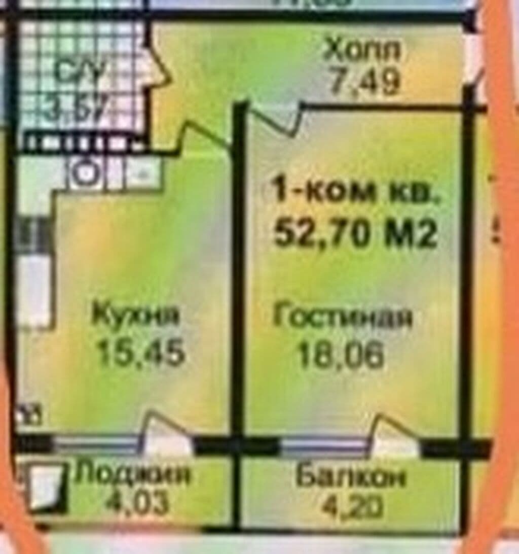 Элитка, 1 ком, 53 м2, этаж 4/9, ж/к Aalam City, Сост: Сдан ПСО - фото 1