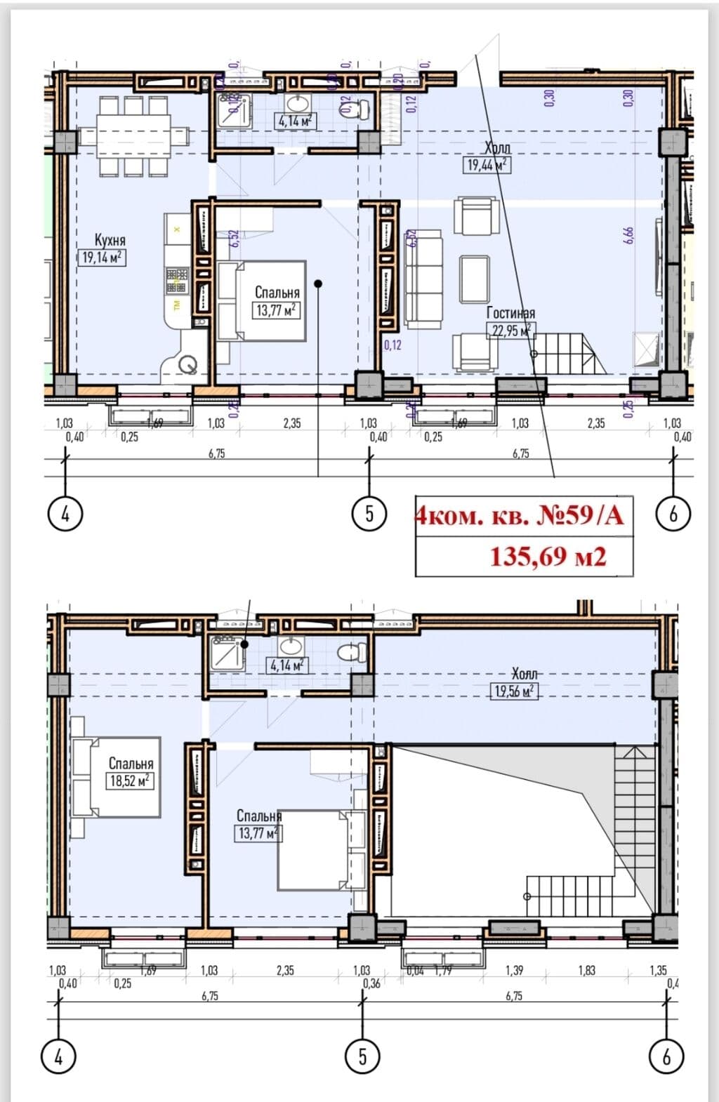Элитка, 4 ком, 137 м2, этаж 10/10, ж/к Нью-Йорк сити (New York city), Сост: Без ремонта - фото 17