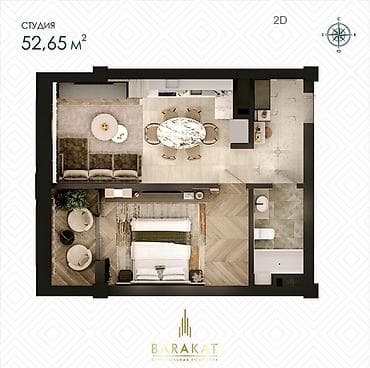 Элитка, 2 ком, 52 м2, этаж 11/12, ж/к ЖК Rayan, Сост: Сдан ПСО - фото 3