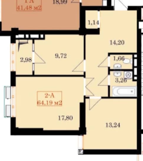 Продажа, Элитка, 2 ком, 64.19 м2, этаж 14/14, ж/к Ихлас Джал-15, Сост: Сдан ПСО - фото 2