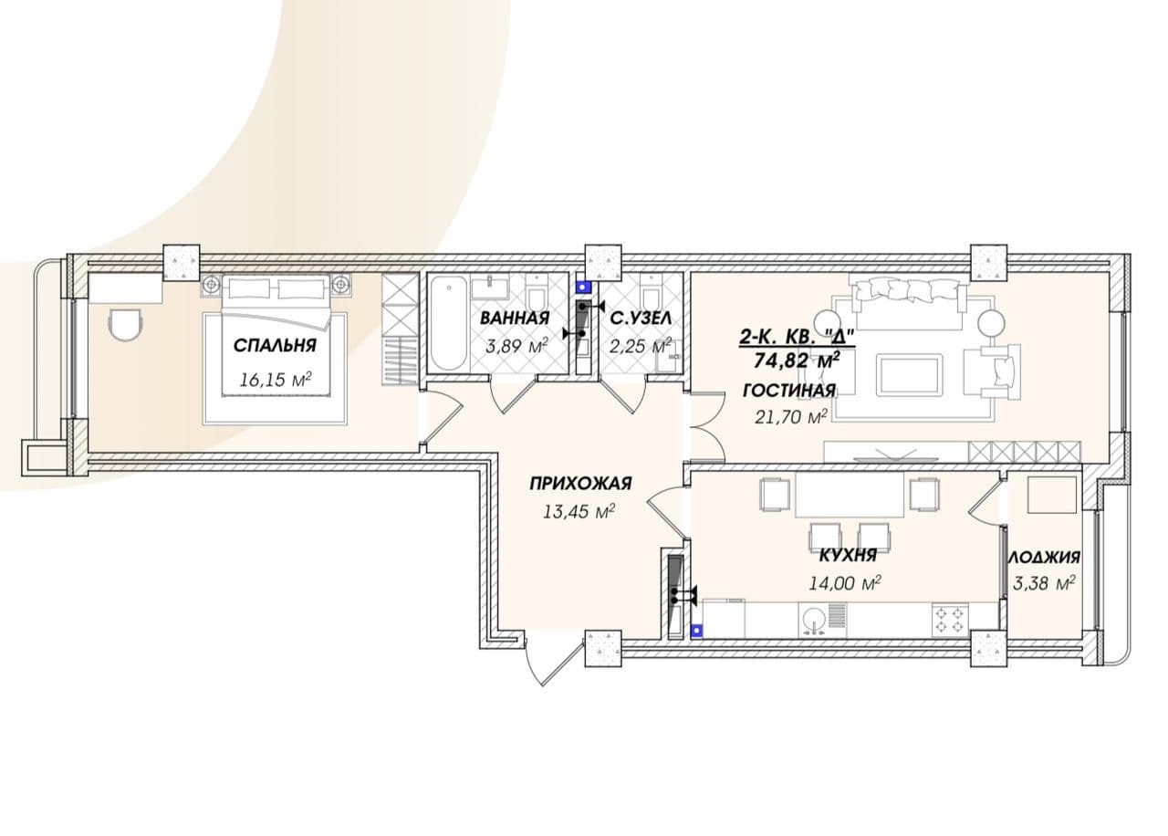 Продажа, Элитка, 2 ком, 76.64 м2, этаж 12/13, ж/к Асман Резиденс (Asman Residence), Сост: Строящийся ПСО - фото 6