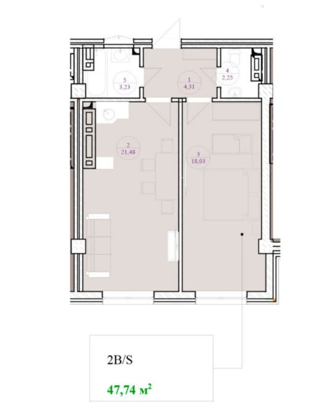 Продажа, Элитка, 2 ком, 47.74 м2, этаж 3/14, ж/к ЖК Discovery, Сост: Строящийся ПСО - фото 3