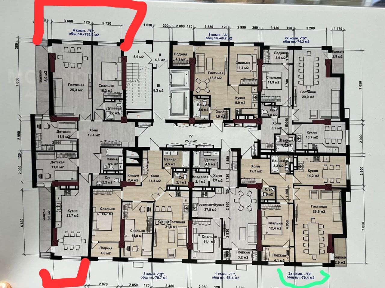 Элитка, 4 ком, 135 м2, этаж 15/15, ж/к Vesta Tower, Сост: Сдан ПСО - фото 1