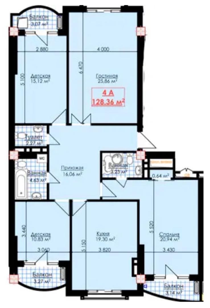Продажа, Элитка, 4 ком, 126 м2, этаж 11/14, ж/к Ихлас Резиденс (IHLAS RESIDENSE), Сост: Сдан ПСО - фото 7