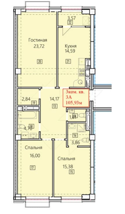 Элитка, 3 ком, 106 м2, этаж 8/15, ж/к Нью-Йорк сити (New York city) - фото 2