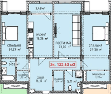 Элитка, 3 ком, 122.6 м2, этаж 2/4, ж/к Panorama Park, Сост: Сдан ПСО - фото 5