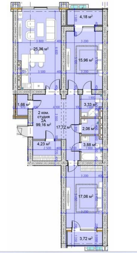 Продажа, Элитка, 6 ком, 99.16 м2, этаж 6/25, ж/к ЖК Houston Tower (Хьюстон Тауэр), Сост: Строящийся ПСО - фото 11