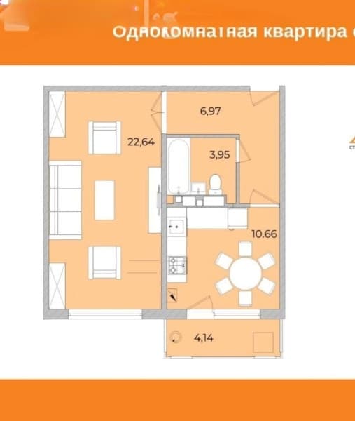 Продажа, Элитка, 1 ком, 48.4 м2, этаж 9/9, ж/к Молодежный Квартал (Molodezhnyi Kvartal))