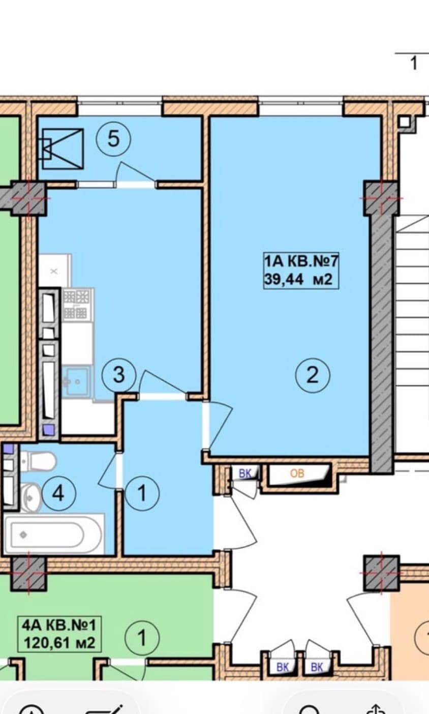 Элитка, 39.44 м2, этаж 9/14, ж/к Нью Сити( New city), Сост: Строящийся ПСО