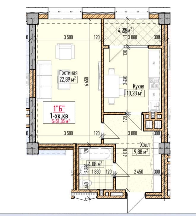 Продажа, Элитка, 2 ком, 51.32 м2, этаж 10/16, ж/к Нью-Йорк сити (New York city), Сост: Строящийся ПСО - фото 6