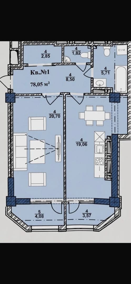 Продажа, Элитка, 1 ком, 78 м2, этаж 7/12, ж/к ЖК "12th City Residence" - фото 2