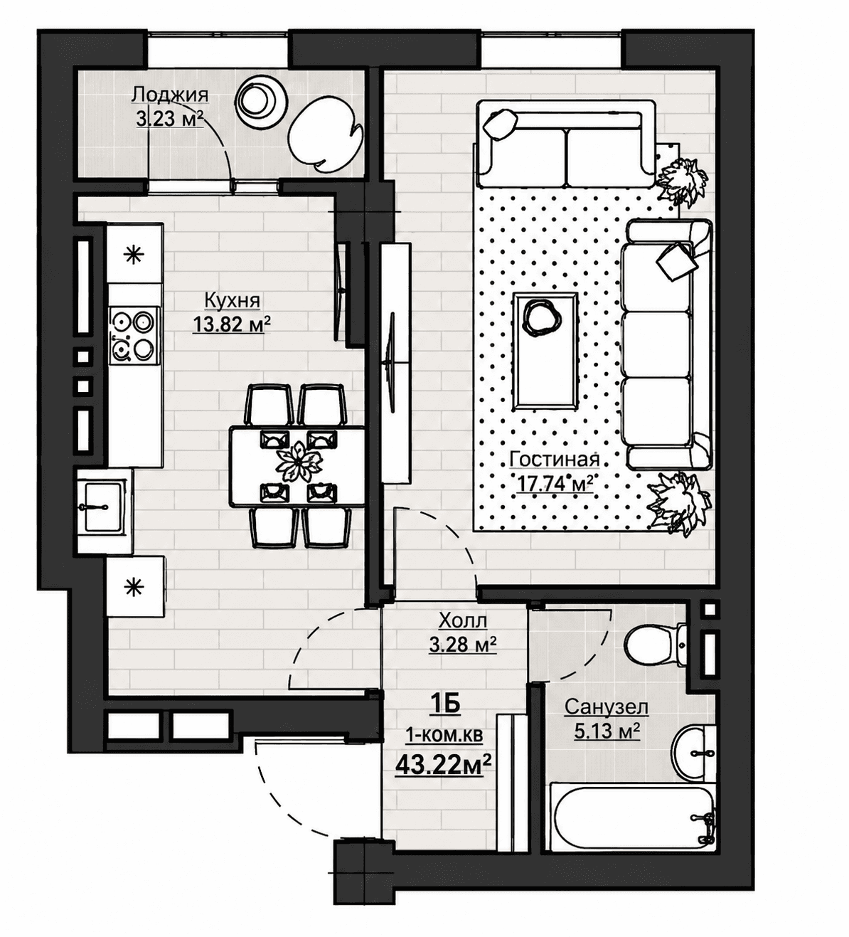 Продажа, Элитка, 1 ком, 43 м2, этаж 13/14, ж/к Нью Сити( New city), Сост: Сдан ПСО - фото 3