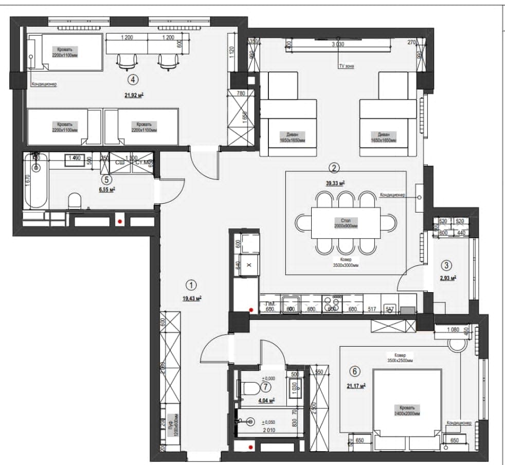 Элитка, 3 ком, 118 м2, этаж 4/7, ж/к Элиф Гарден/Elif Garden - фото 9