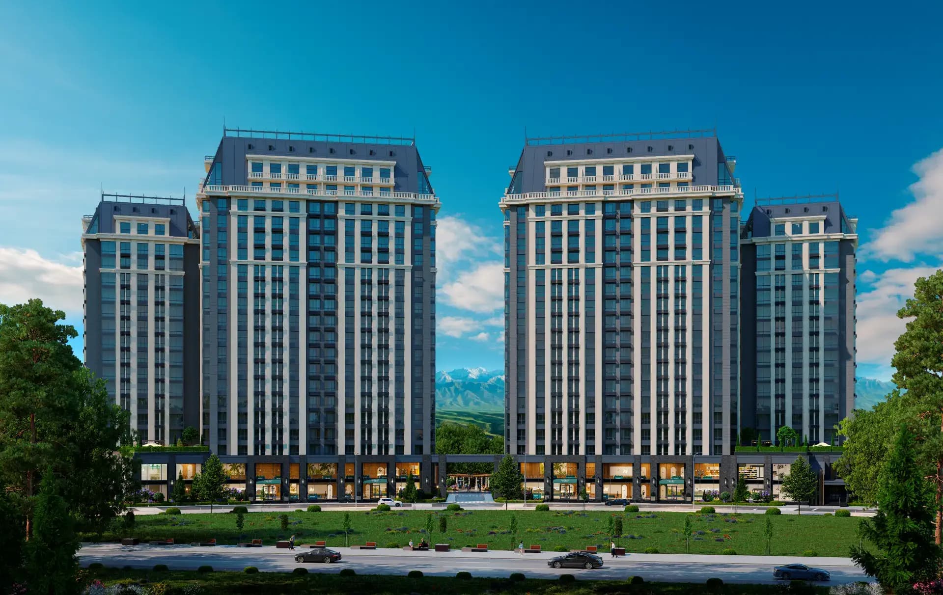 Элитка, 2 ком, 77 м2, этаж 3/18, ж/к Imarat Park Residence, Сост: Строящийся ПСО