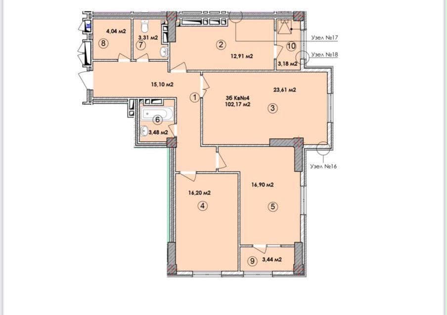 Продажа, Элитка, 3 ком, 102.17 м2, этаж 14/14, ж/к Нью Сити( New city), Сост: Строящийся ПСО - фото 5