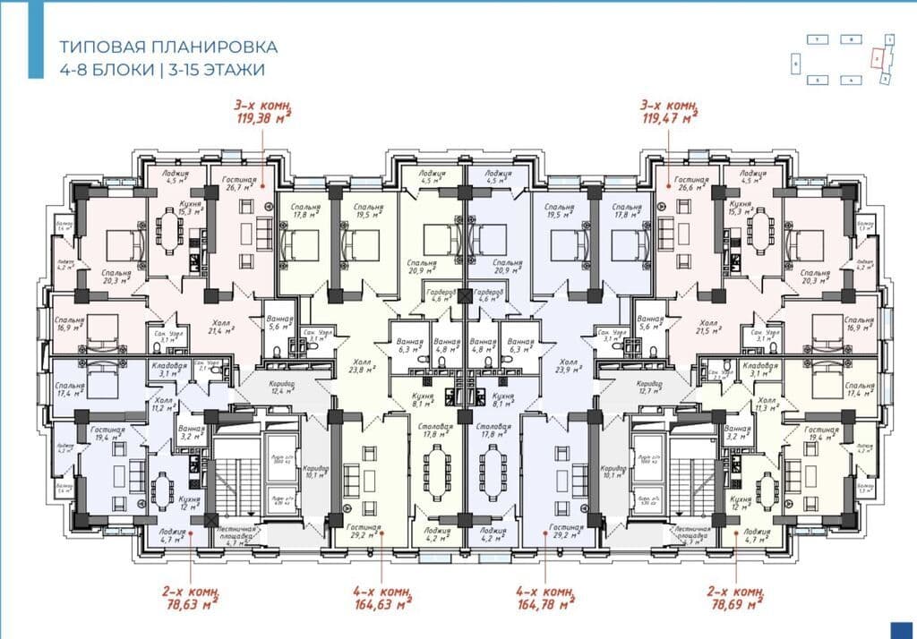 Элитка, 3 ком, 119 м2, этаж 14/15, ж/к Москва Сити (Moskva City Микрорайон Асанбай) - фото 1
