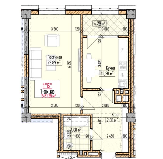 Продажа, Элитка, 1 ком, 51.35 м2, этаж 16/18, ж/к Нью-Йорк сити (New York city), Сост: Строящийся ПСО - фото 1