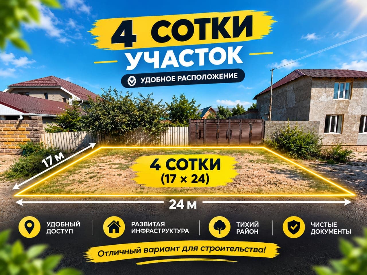 Участок, 4 соток - фото 1