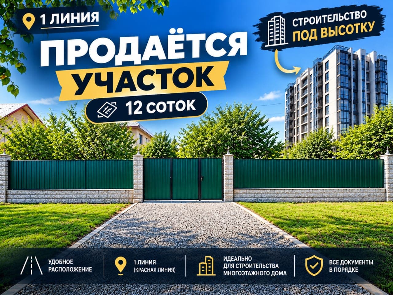 Участок, 12 соток - фото 1