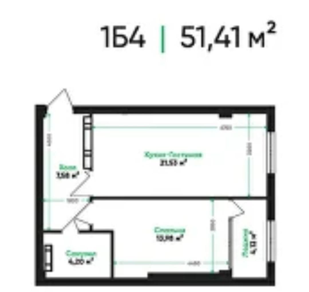Элитка, 51.41 м2, этаж 10/12, ж/к Esentai (Эсентай), Сост: Сдан ПСО - фото 1