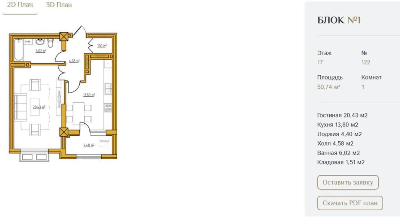 Элитка, 1 ком, 50 м2, этаж 17/18, ж/к Zaman Residence, Сост: Строящийся ПСО - фото 2