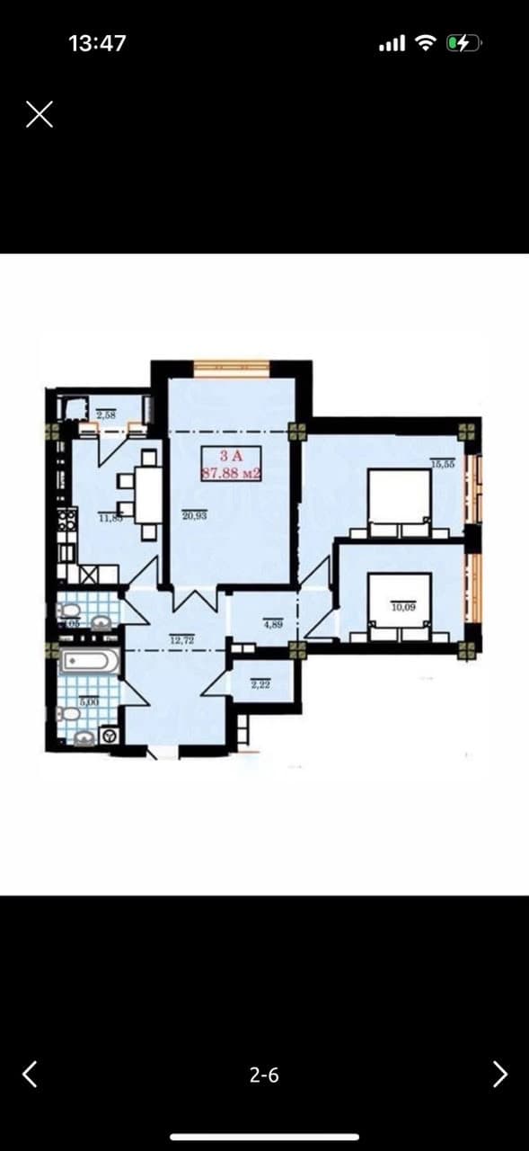 Продажа, Элитка, 3 ком, 88 м2, этаж 5/14, ж/к Ихлас Джал-15, Сост: Сдан ПСО - фото 1