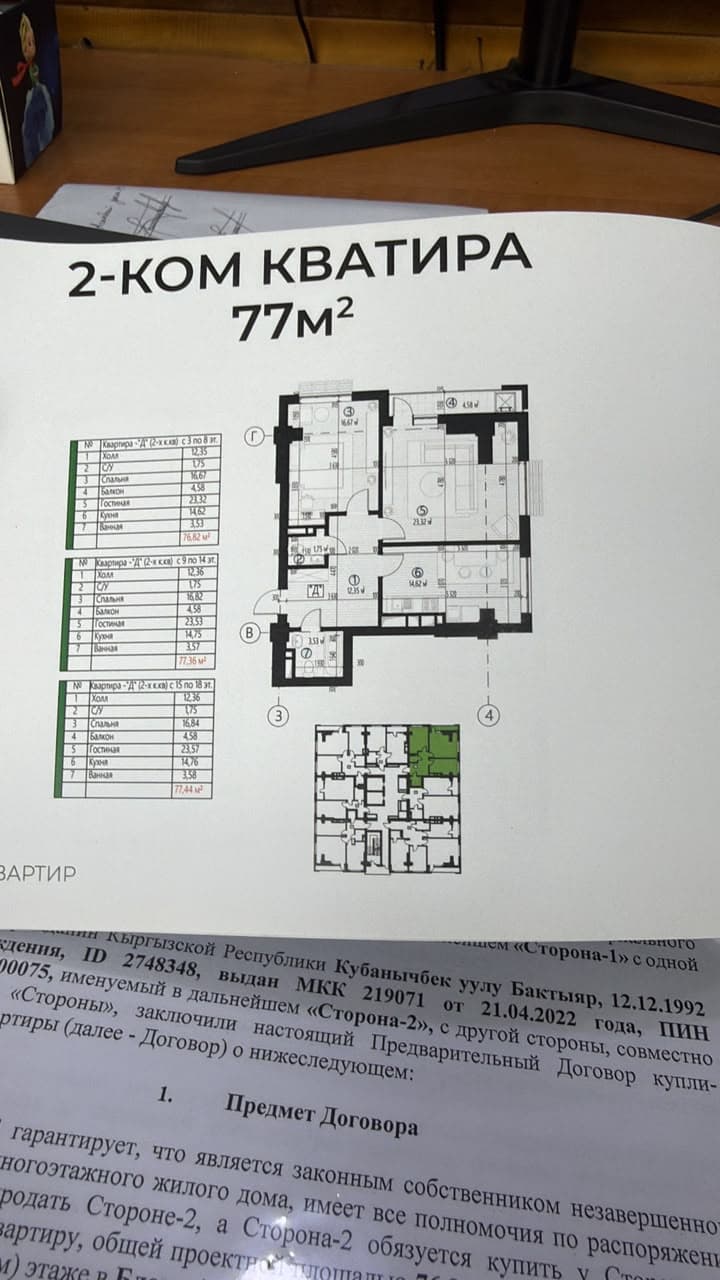 Элитка, 2 ком, 77 м2, этаж 20/14, ж/к Эмарк Резиденс Emark Residence, Сост: Строящийся ПСО