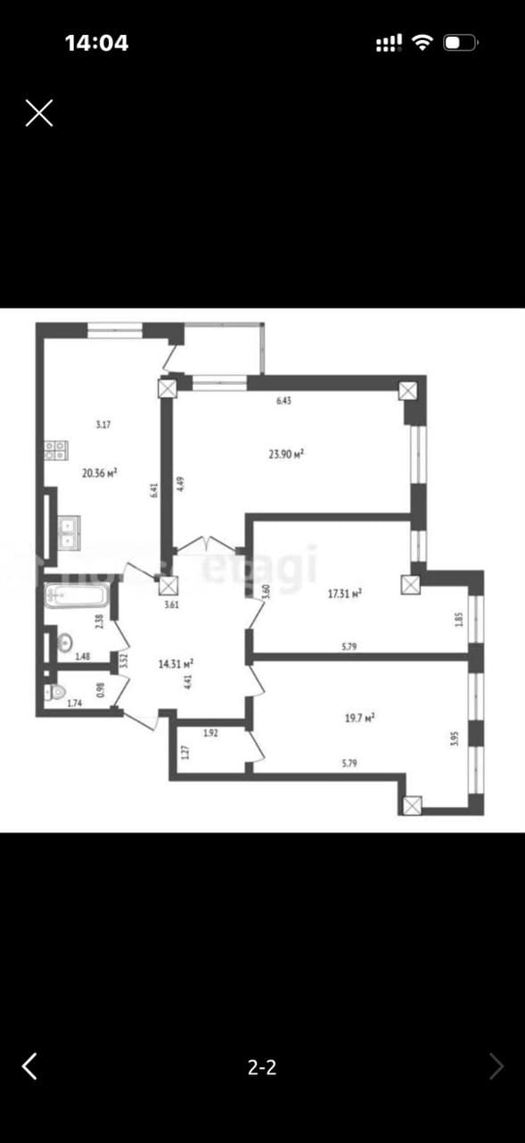 Элитка, 3 ком, 105 м2, этаж 2/10, ж/к ЖК Discovery, Сост: Евроремонт - фото 14
