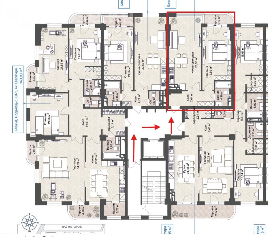 Элитка, 1 ком, 61 м2, этаж 9/10, ж/к ORTOSAY VILLAGE, Сост: Строящийся ПСО - фото 2