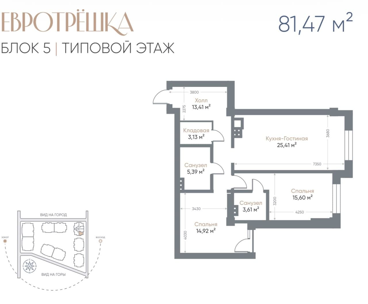 Элитка, 81 м2, этаж 4/4, ж/к ЖК Valencia (Урбан Виллы), Сост: Строящийся ПСО - фото 1