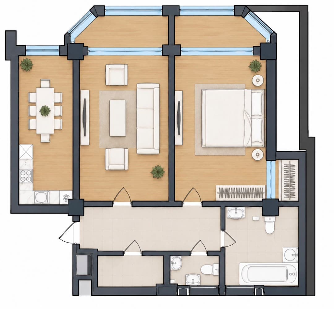 Элитка, 3 ком, 93 м2, этаж 11/12, ж/к 12 city residence, Сост: Сдан ПСО - фото 1