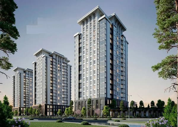 Элитка, 2 ком, 96.74 м2, этаж 2/18, ж/к Прайм Парк (Prime Park), Сост: Строящийся ПСО - фото 1
