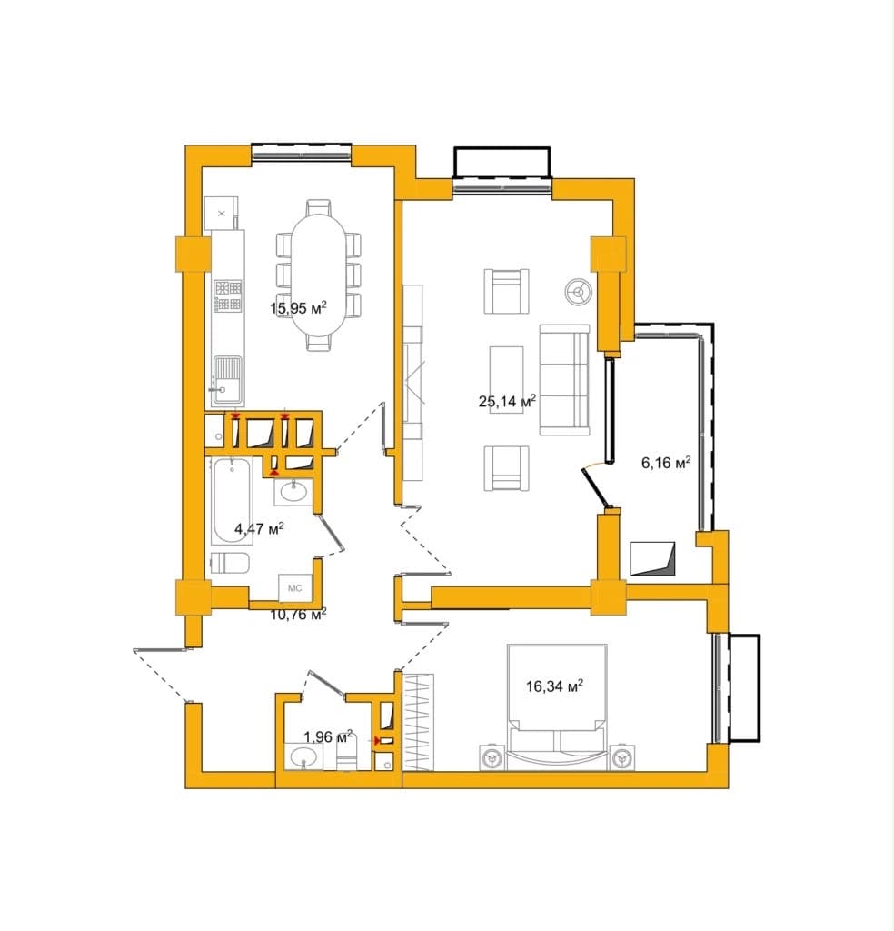 Элитка, 80 м2, этаж 15/21, ж/к Imarat Park Residence, Сост: Строящийся ПСО - фото 2