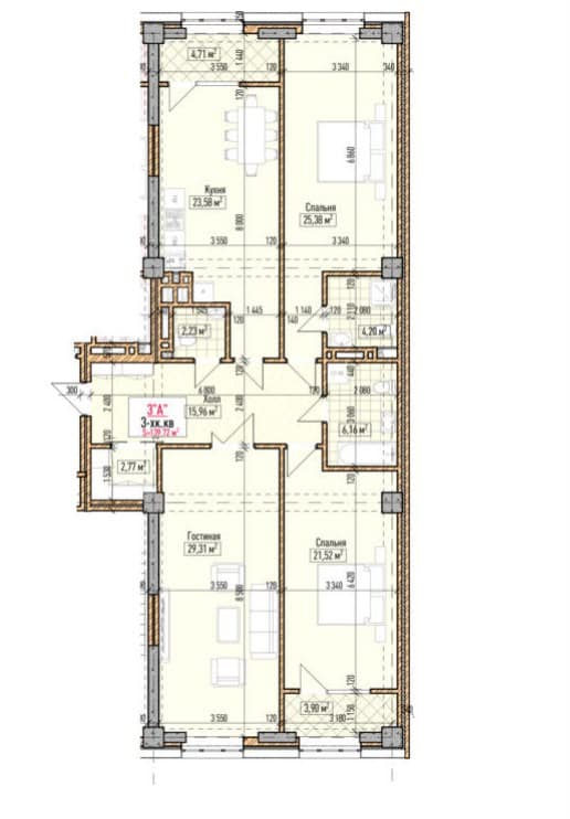 Элитка, 139 м2, этаж 16/16, ж/к Нью-Йорк сити (New York city), Сост: Строящийся ПСО - фото 1