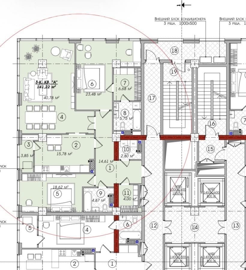 Элитка, 3 ком, 141 м2, этаж 9/27, ж/к Роял Таувер(Royal Tower), Сост: Строящийся ПСО - фото 3