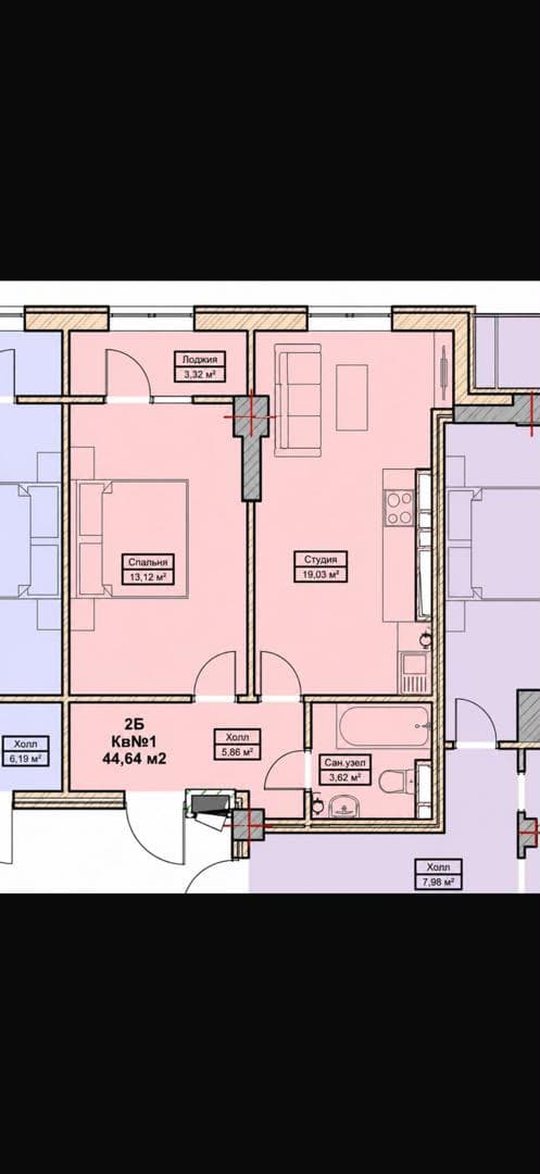 Элитка, 2 ком, 45 м2, этаж 9/13, ж/к Нью Сити( New city), Сост: Евроремонт - фото 3