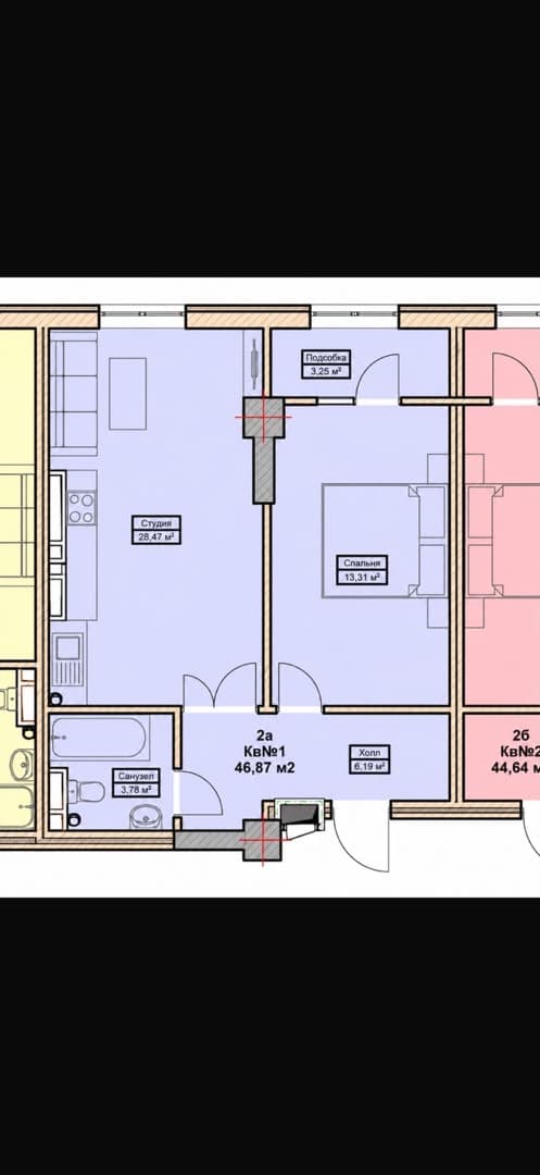 Элитка, 2 ком, 48 м2, этаж 9/14, ж/к Нью Сити( New city), Сост: Евроремонт - фото 2